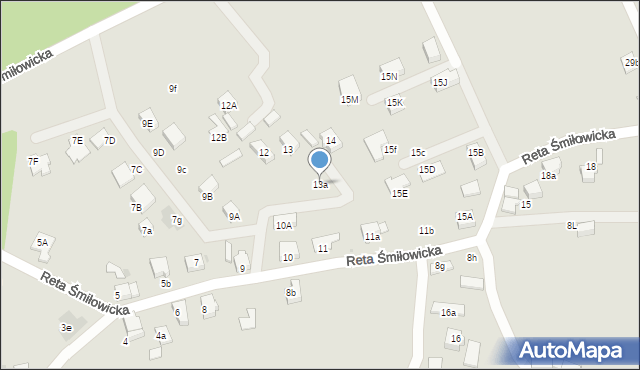 Mikołów, Reta Śmiłowicka, 13a, mapa Mikołów