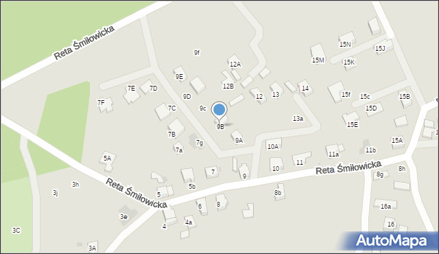 Mikołów, Reta Śmiłowicka, 9B, mapa Mikołów