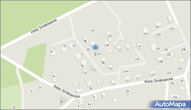Mikołów, Reta Śmiłowicka, 9c, mapa Mikołów