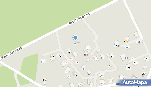 Mikołów, Reta Śmiłowicka, 9f, mapa Mikołów