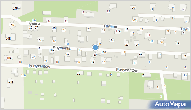 Milanówek, Reymonta Władysława, 15, mapa Milanówek