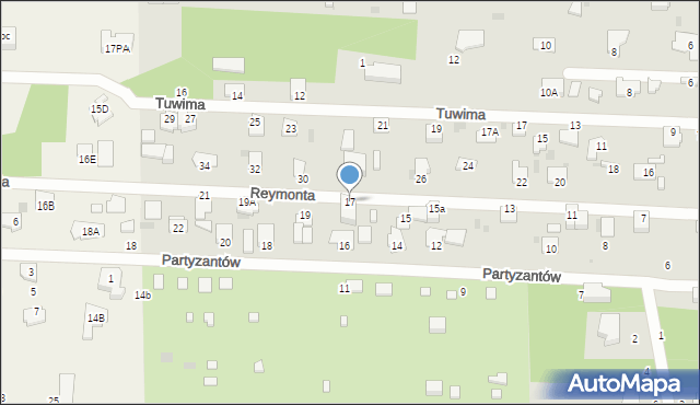 Milanówek, Reymonta Władysława, 17, mapa Milanówek