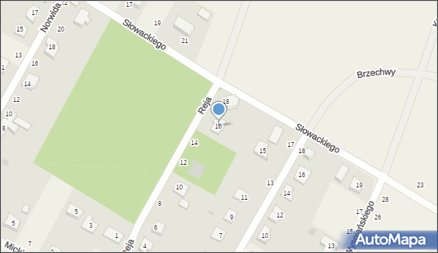Miłoszyce, Reja Mikołaja, 16, mapa Miłoszyce