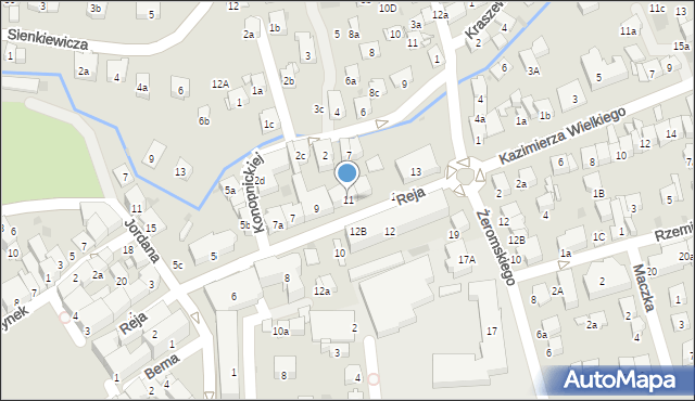 Myślenice, Reja Mikołaja, 11, mapa Myślenice