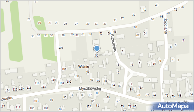 Mysłów, Rędzińska, 50, mapa Mysłów