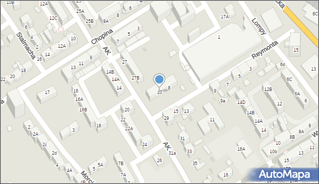 Mysłowice, Reymonta Władysława, 10, mapa Mysłowice