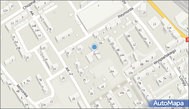 Mysłowice, Reymonta Władysława, 11, mapa Mysłowice