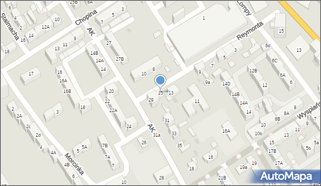 Mysłowice, Reymonta Władysława, 15, mapa Mysłowice