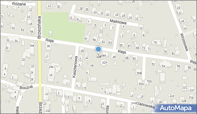 Mysłowice, Reja Mikołaja, 42B, mapa Mysłowice