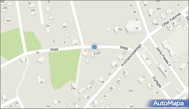 Myszków, Reja Mikołaja, 9, mapa Myszków