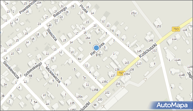 Myszków, Reymonta Władysława, 9, mapa Myszków