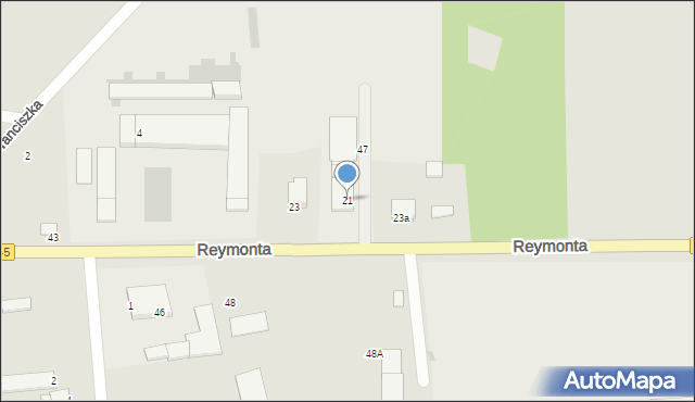 Myszyniec, Reymonta Władysława, 21, mapa Myszyniec