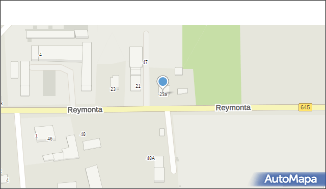 Myszyniec, Reymonta Władysława, 23a, mapa Myszyniec