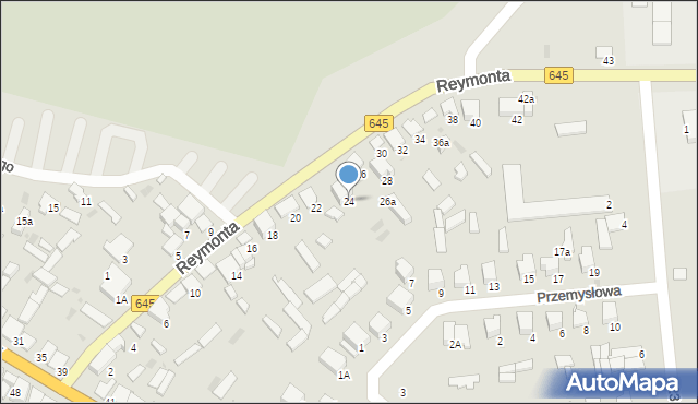 Myszyniec, Reymonta Władysława, 24, mapa Myszyniec