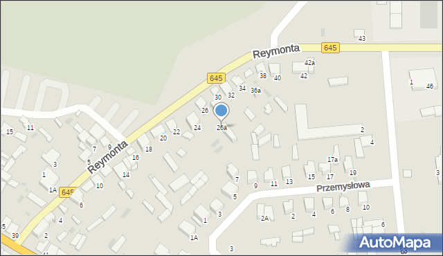 Myszyniec, Reymonta Władysława, 26a, mapa Myszyniec