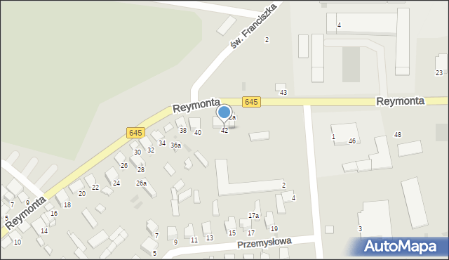 Myszyniec, Reymonta Władysława, 42, mapa Myszyniec