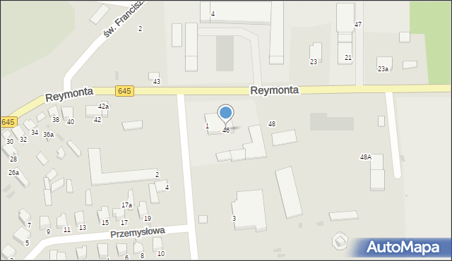 Myszyniec, Reymonta Władysława, 46, mapa Myszyniec