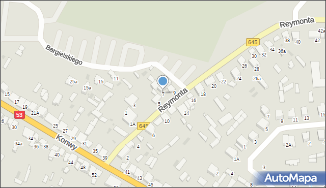 Myszyniec, Reymonta Władysława, 7, mapa Myszyniec