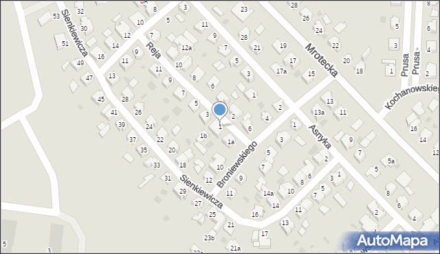 Nakło nad Notecią, Reja Mikołaja, 1, mapa Nakło nad Notecią