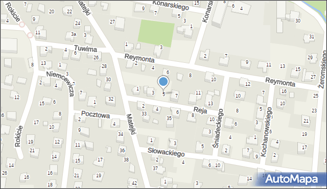 Nowa Wieś, Reja Mikołaja, 5, mapa Nowa Wieś