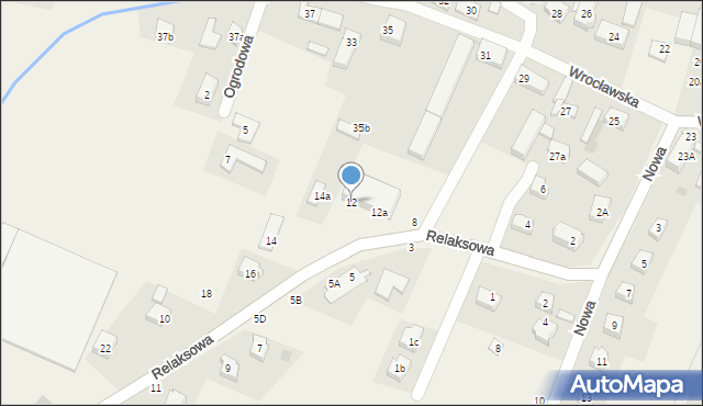 Nowa Wieś Wrocławska, Relaksowa, 12, mapa Nowa Wieś Wrocławska