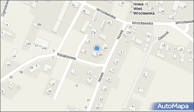 Nowa Wieś Wrocławska, Relaksowa, 2, mapa Nowa Wieś Wrocławska
