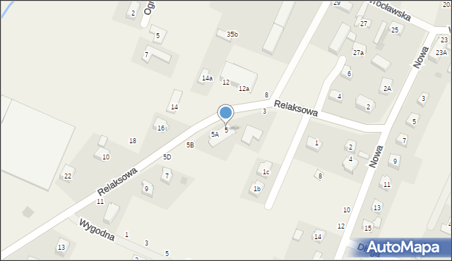 Nowa Wieś Wrocławska, Relaksowa, 5, mapa Nowa Wieś Wrocławska