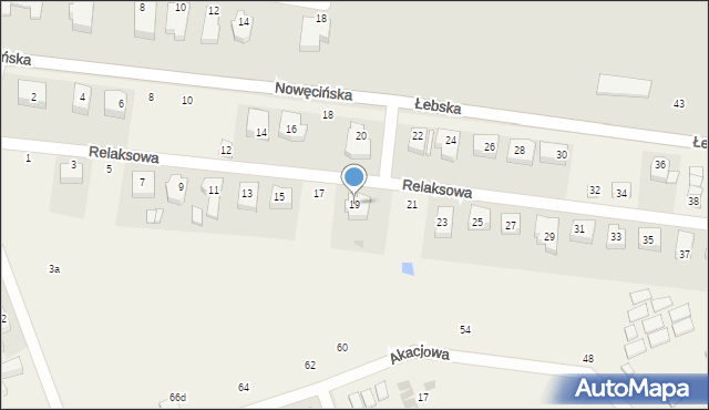 Nowęcin, Relaksowa, 19, mapa Nowęcin