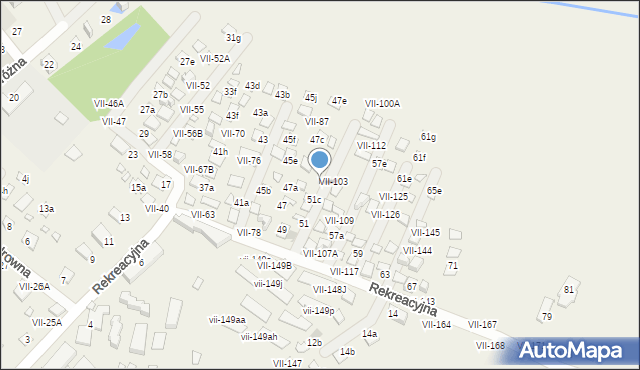 Okuninka, Rekreacyjna, 57c, mapa Okuninka