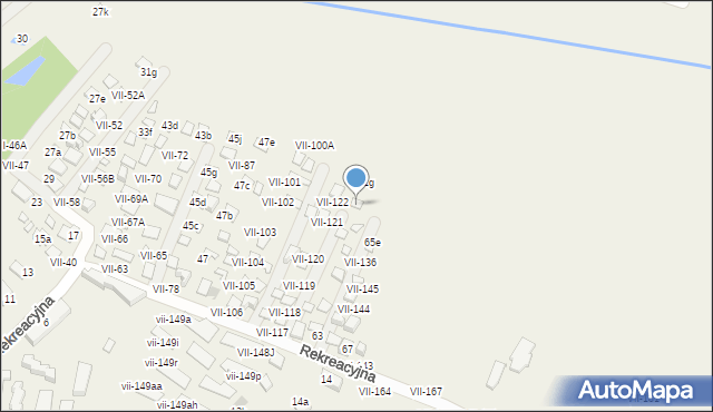 Okuninka, Rekreacyjna, 61f, mapa Okuninka