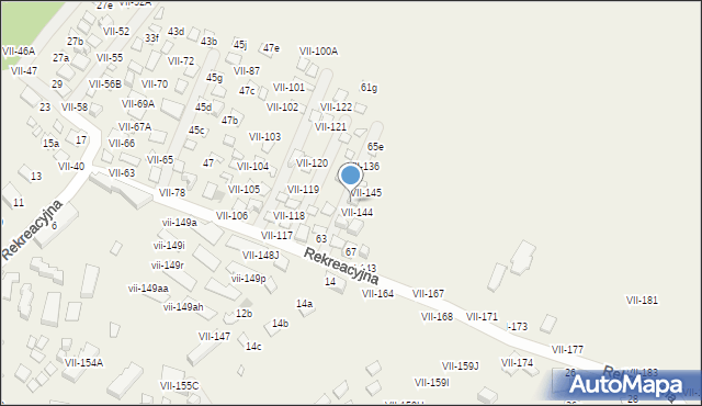 Okuninka, Rekreacyjna, 65b, mapa Okuninka