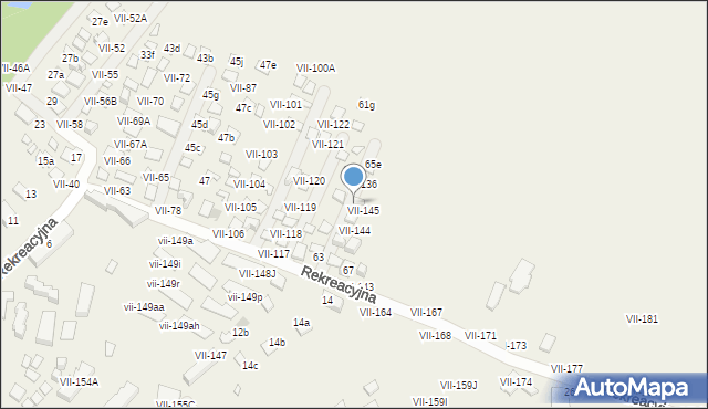 Okuninka, Rekreacyjna, 65c, mapa Okuninka