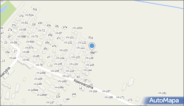 Okuninka, Rekreacyjna, 65e, mapa Okuninka