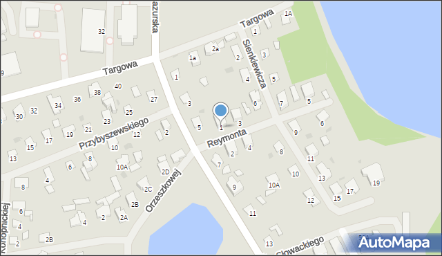 Olecko, Reymonta Władysława, 1, mapa Olecko