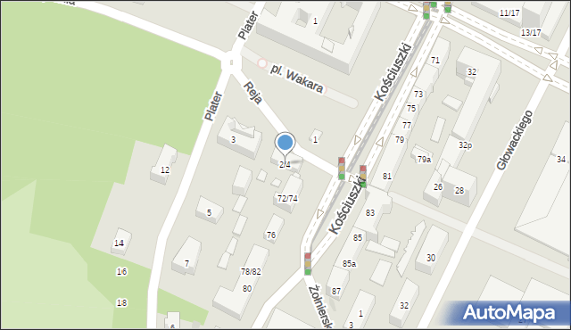 Olsztyn, Reja Mikołaja, 2/4, mapa Olsztyna