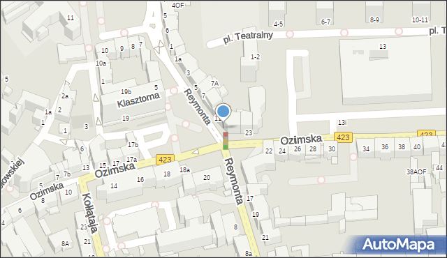 Opole, Reymonta Władysława, 13, mapa Opola