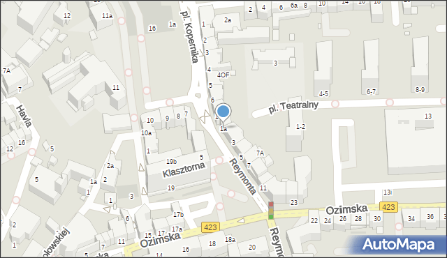 Opole, Reymonta Władysława, 1a, mapa Opola