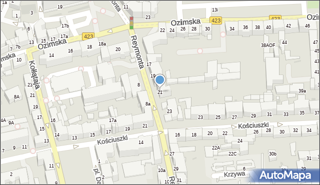 Opole, Reymonta Władysława, 21, mapa Opola