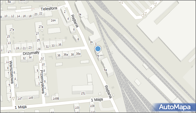 Opole, Rejtana Tadeusza, 5, mapa Opola