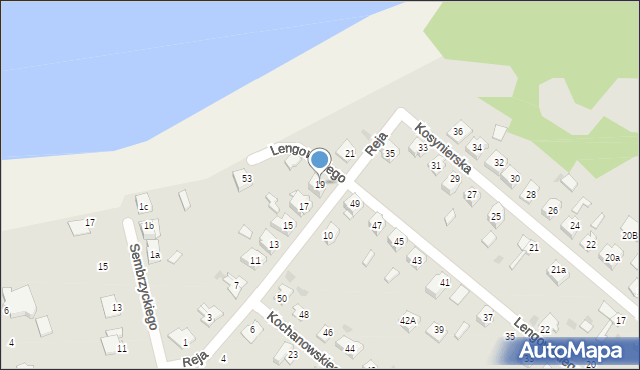 Ostróda, Reja Mikołaja, 19, mapa Ostróda