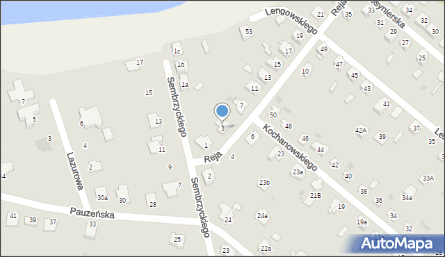 Ostróda, Reja Mikołaja, 3, mapa Ostróda