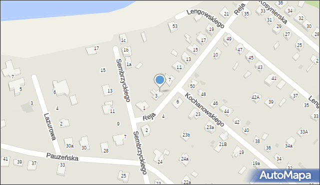 Ostróda, Reja Mikołaja, 5, mapa Ostróda