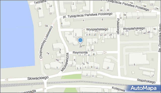 Ostróda, Reymonta Władysława, 1b, mapa Ostróda