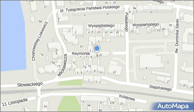 Ostróda, Reymonta Władysława, 8, mapa Ostróda