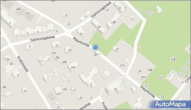 Otwock, Reymonta Władysława, 18, mapa Otwock