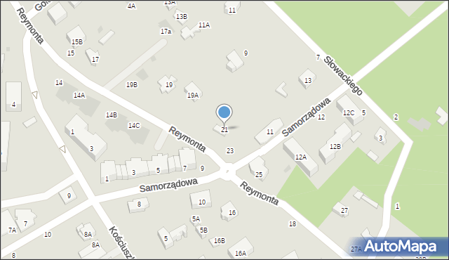 Otwock, Reymonta Władysława, 21, mapa Otwock