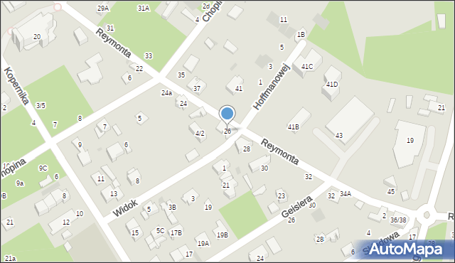 Otwock, Reymonta Władysława, 26, mapa Otwock