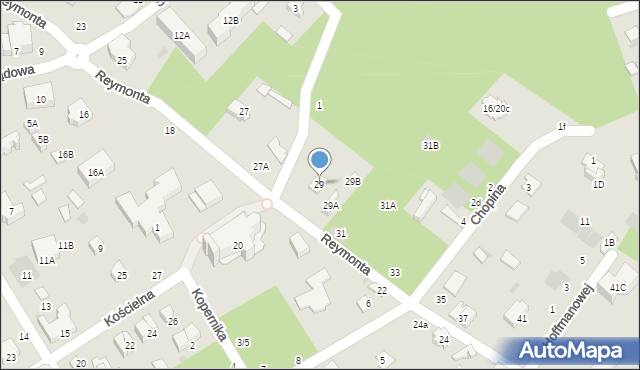 Otwock, Reymonta Władysława, 29, mapa Otwock