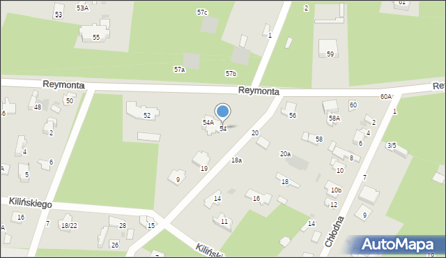 Otwock, Reymonta Władysława, 54, mapa Otwock