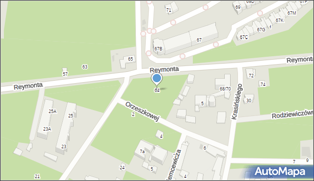 Otwock, Reymonta Władysława, 64, mapa Otwock